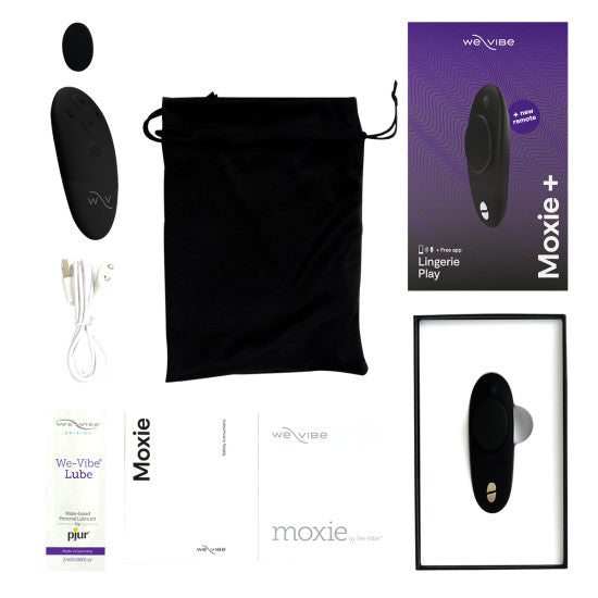 We-Vibe Moxie + Hands-Free Remote or App Controlled Panty Vibrator - Black