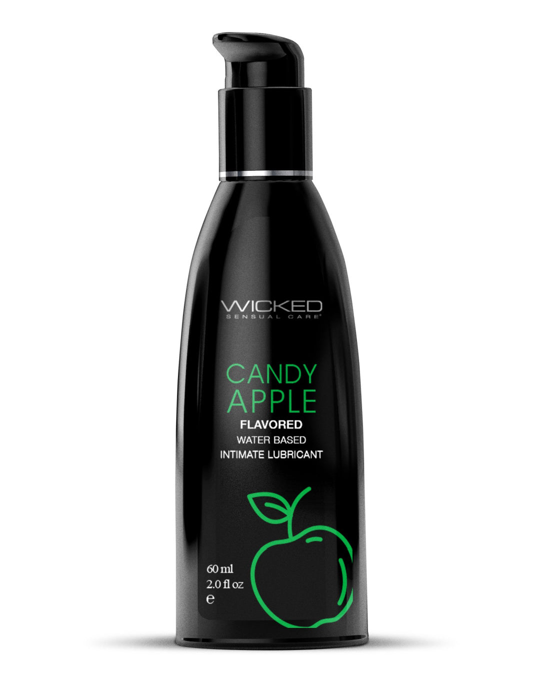Wicked Aqua Candy Apple Lubricant 2 oz black bottle with green writing