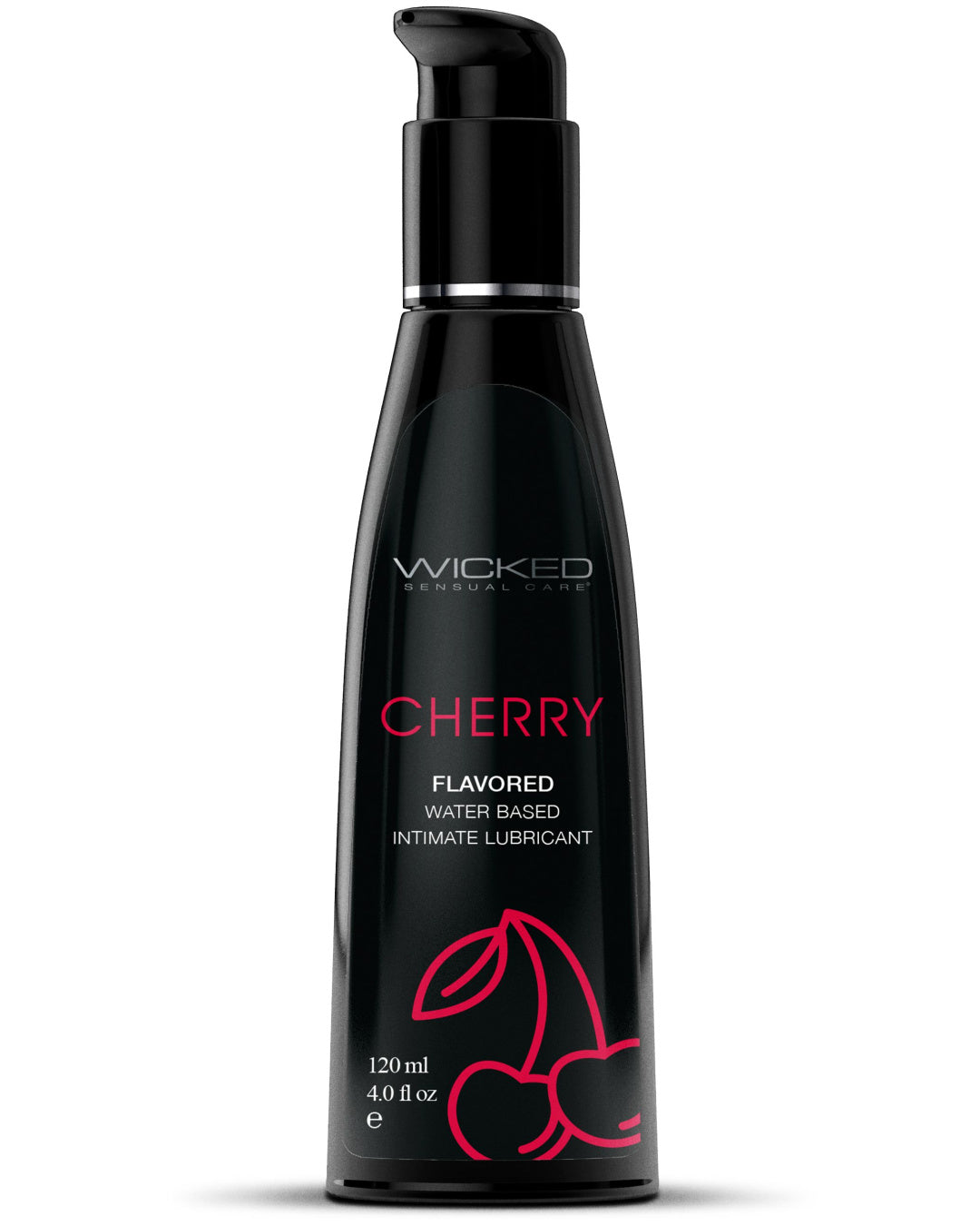 Wicked Aqua Cherry Flavored Water Based Lubricant 4 oz black bottle red writing
