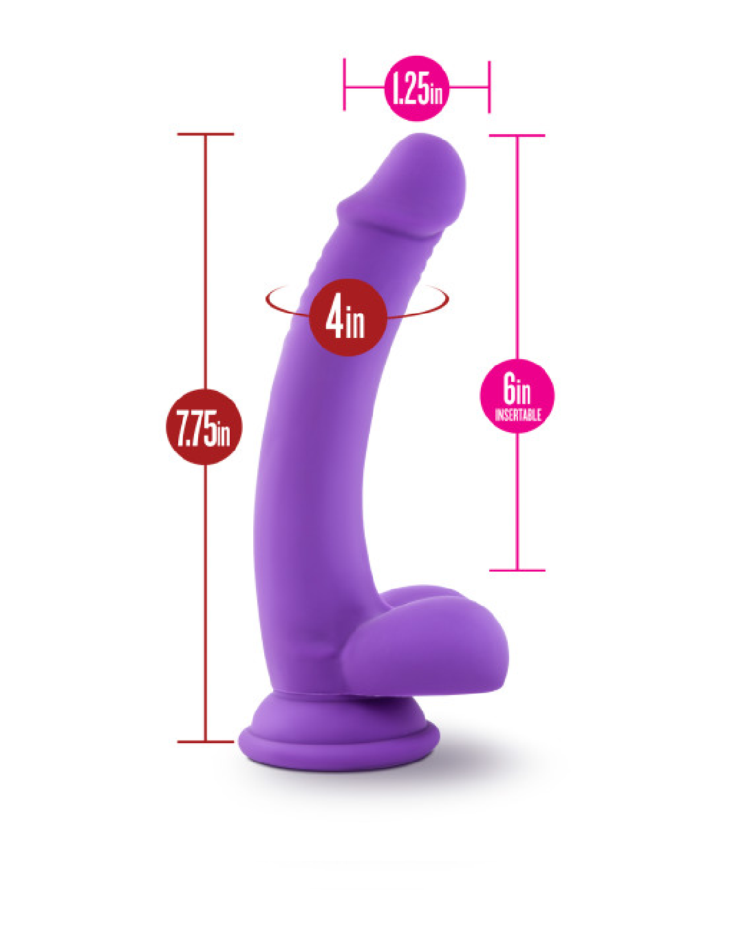 D Thang Long Slim Purple Silicone Suction Cup Dildo
