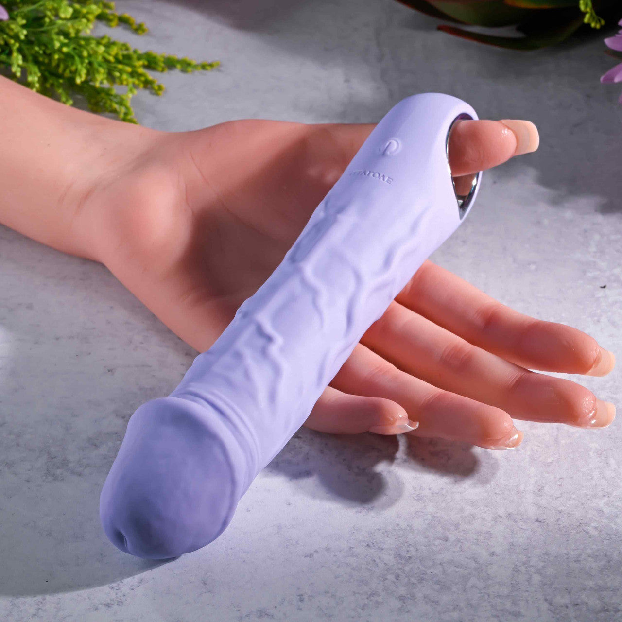 Purple Fantasy Veiny Realistic Silicone Vibrator with Finger Loop PleasureCurve Purple Fantasy Veiny Realistic Silicone Vibrator with Finger Loop PleasureCurve