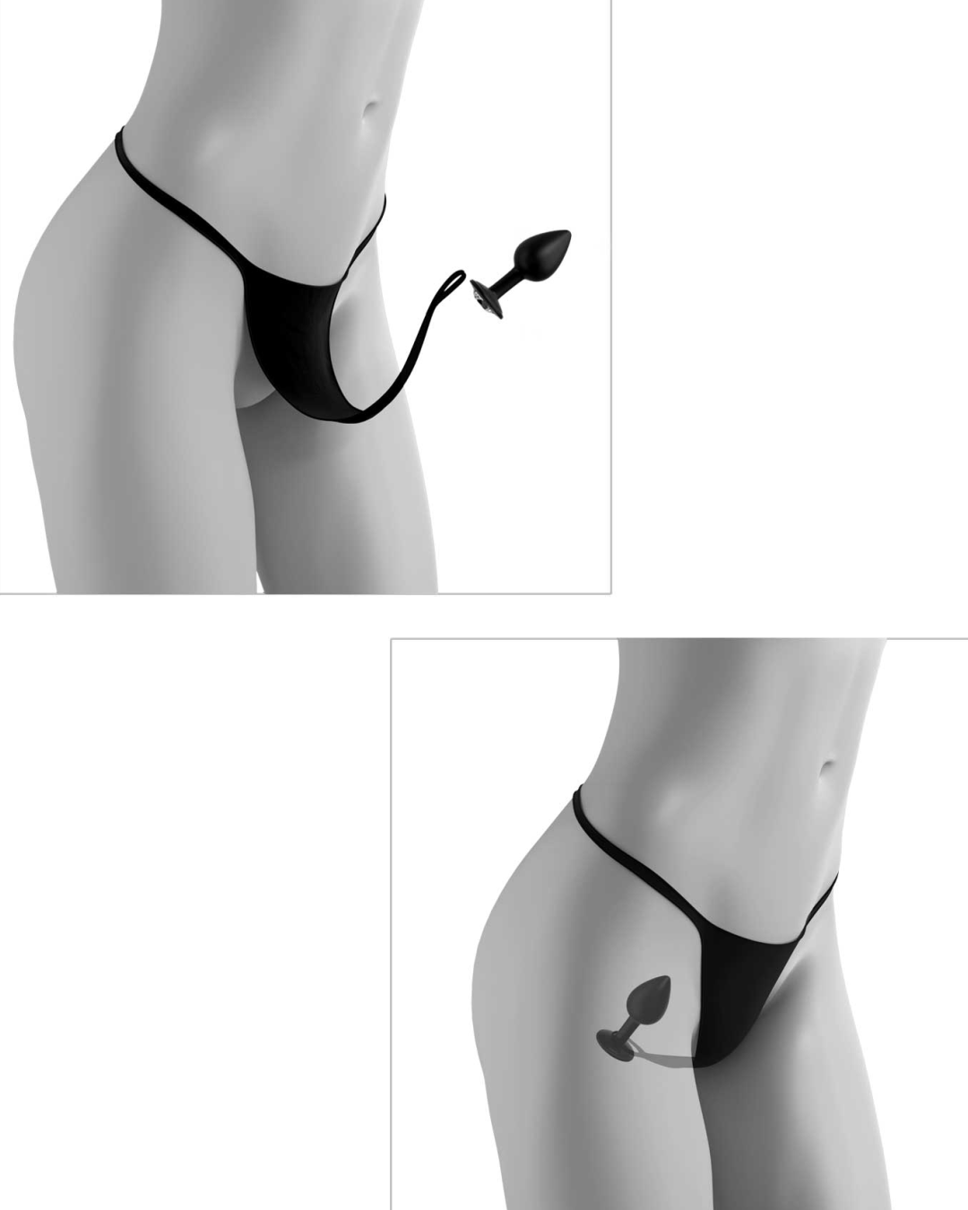 Hookup Bikini Vibrating Panties with Remote Bullet + Butt Plug