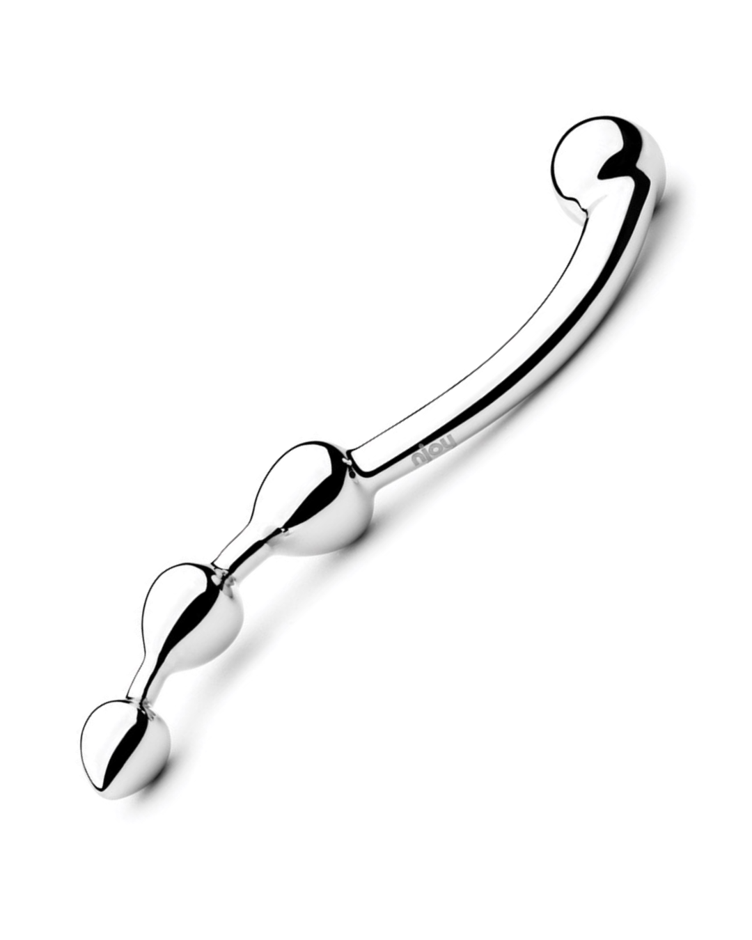 Njoy Fun Wand Double Ended Beaded 8 Inch Steel Dildo