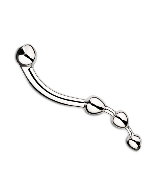 Njoy Fun Wand Double Ended Beaded 8 Inch Steel Dildo