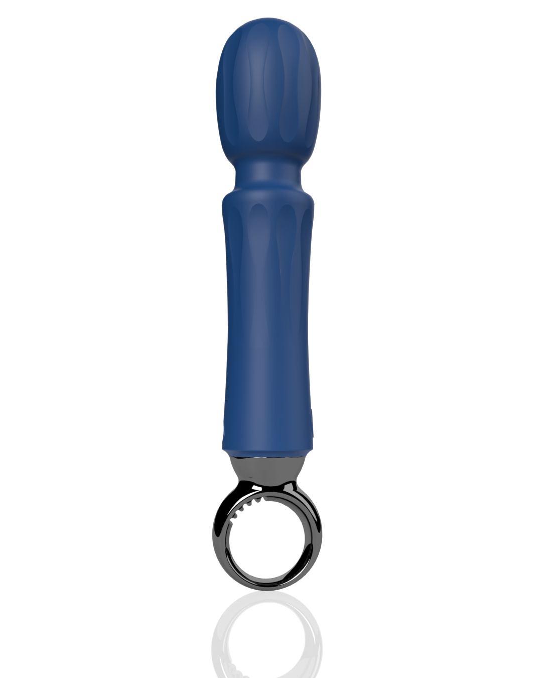 Screaming O Primo Wand Vibrator with Finger Loop UPRIGHT on white background
