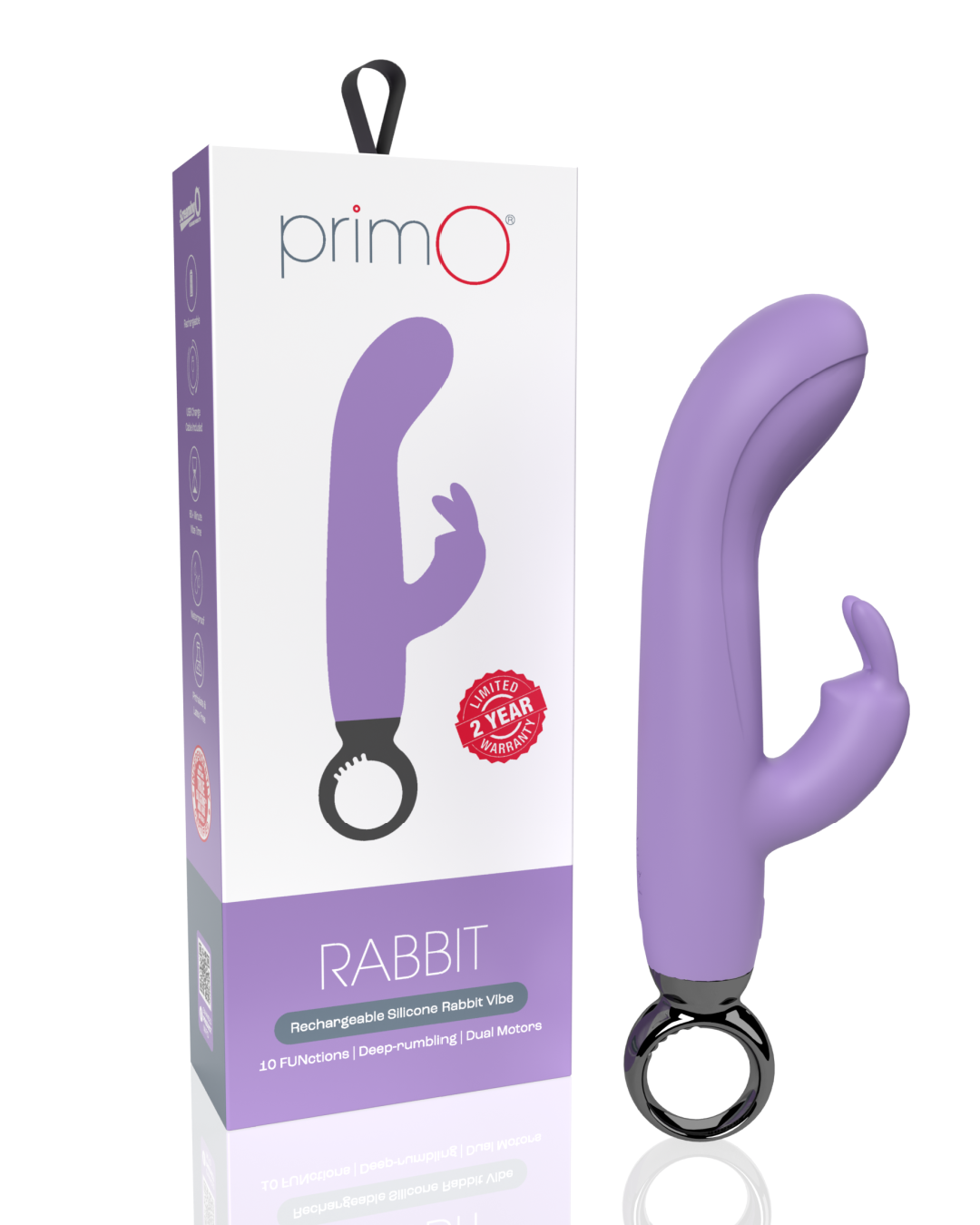 Screaming O Primo Rabbit Vibrator with Finger Loop box and vibe