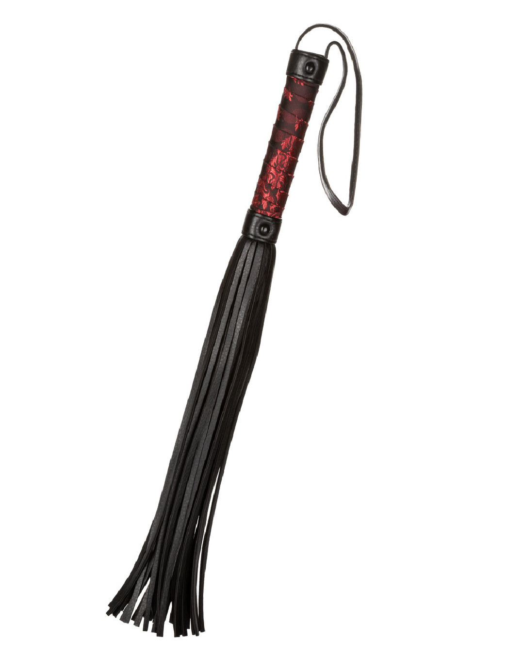 Scandal black and red flogger in upright position