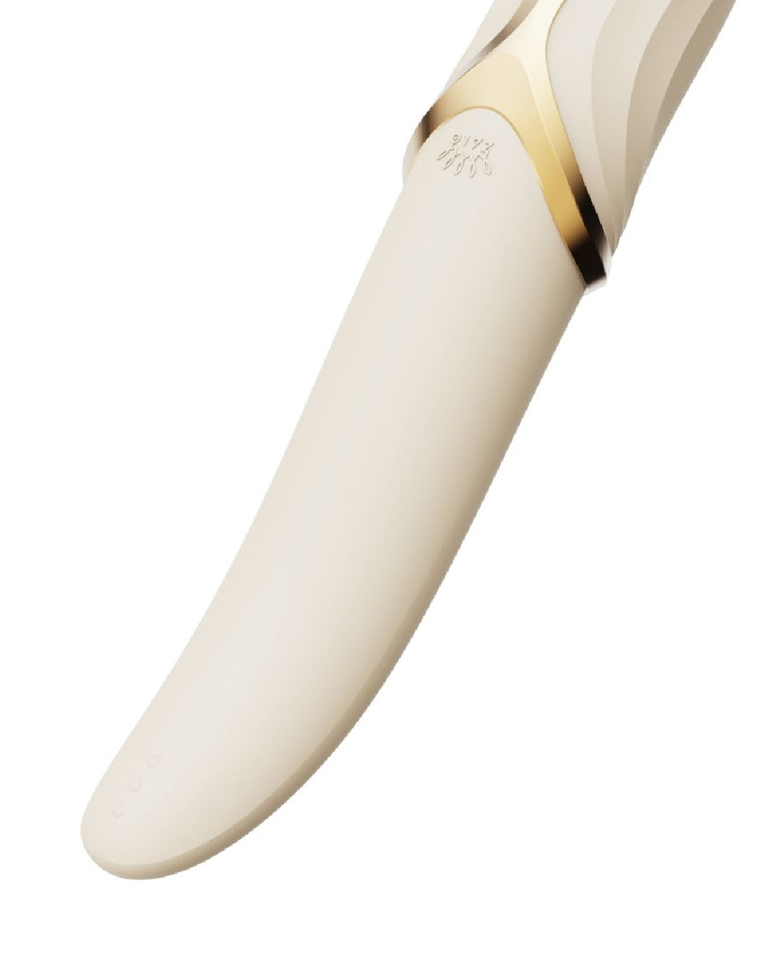 Zalo Eve Warming Tongue Vibrator - White up close downward view of tongue