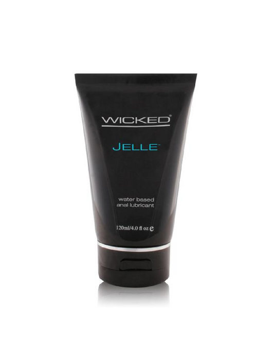 Wicked Anal Jelle Water Based Lubricant 4 oz bottle in black