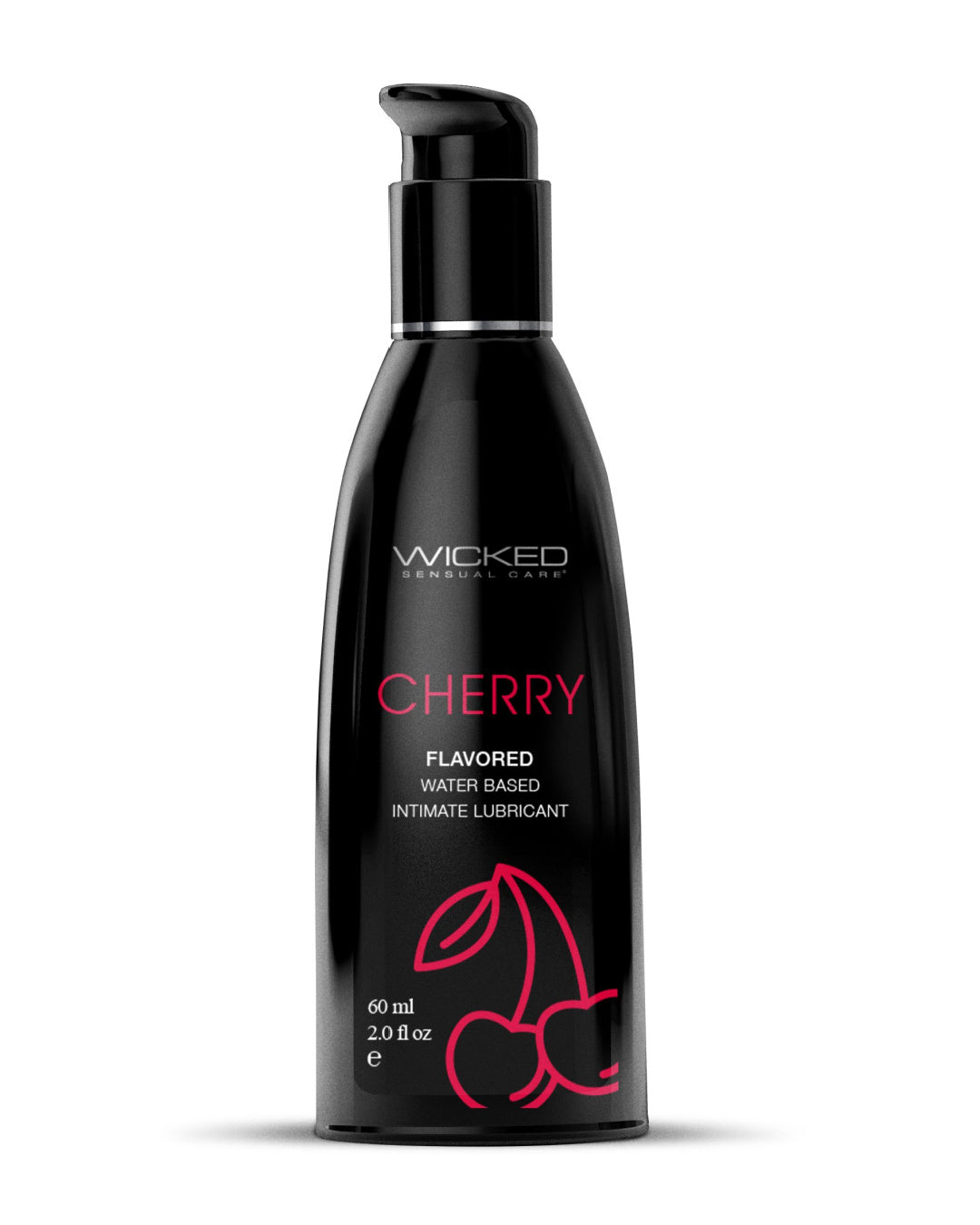 Wicked Aqua Cherry Flavored Water Based Lubricant 2 oz black bottle red writing