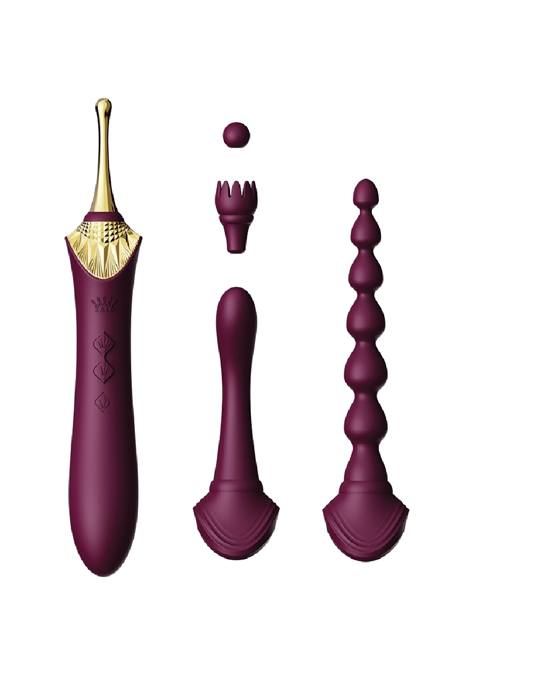 Zalo Bess 2.0 Clitoral Heating Vibrator with Attachments - Purple with interchangeable attachments