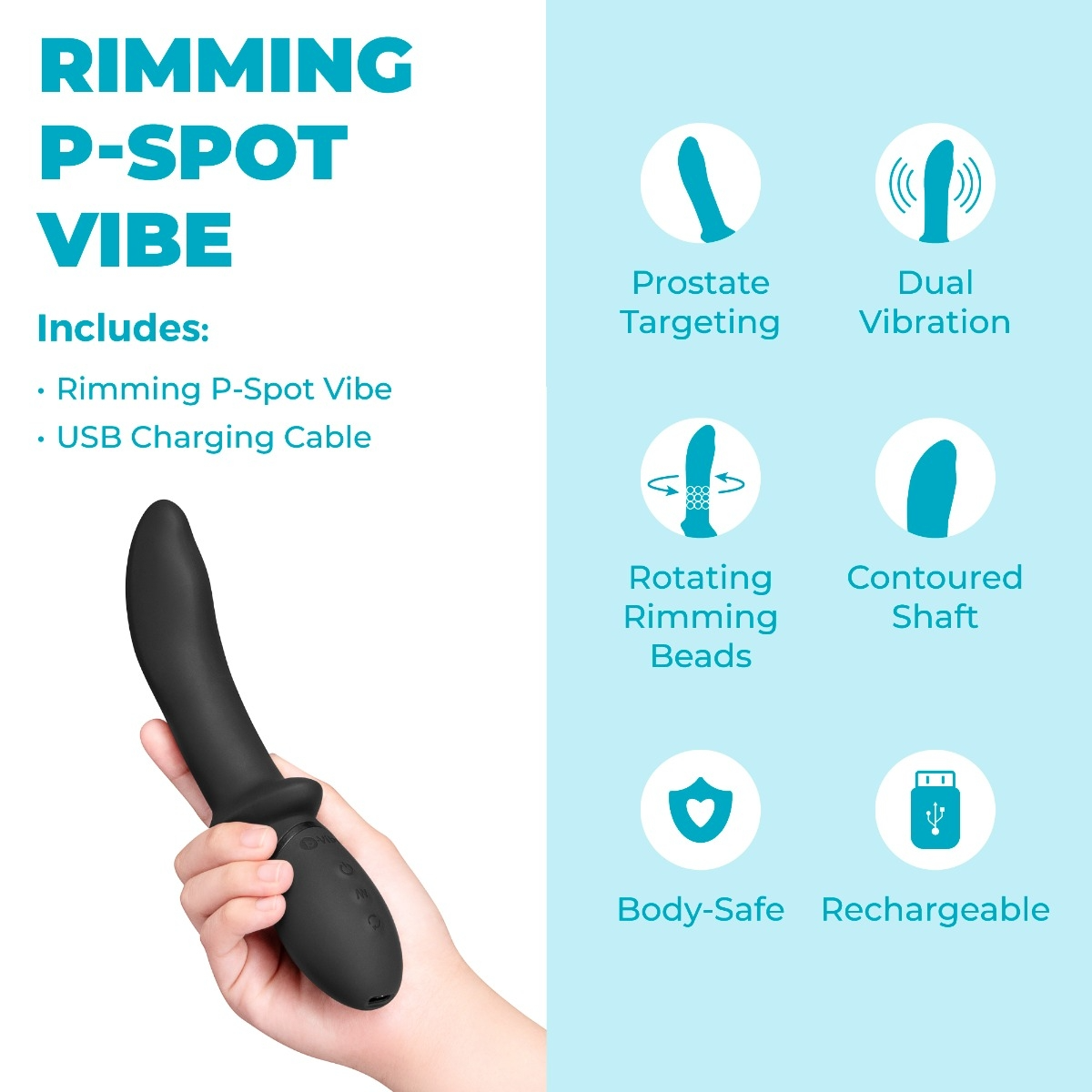 b-Vibe Rimming P-Spot Rotating & Vibrating Prostate Massager