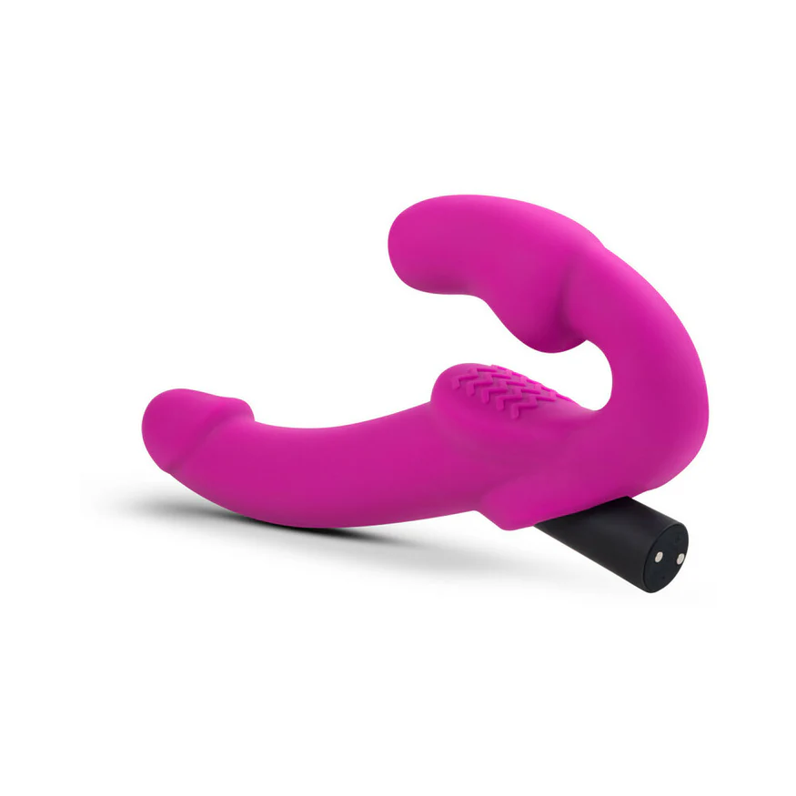 Estella 9.5 inch Vibrating Strapless Strap-On Dildo