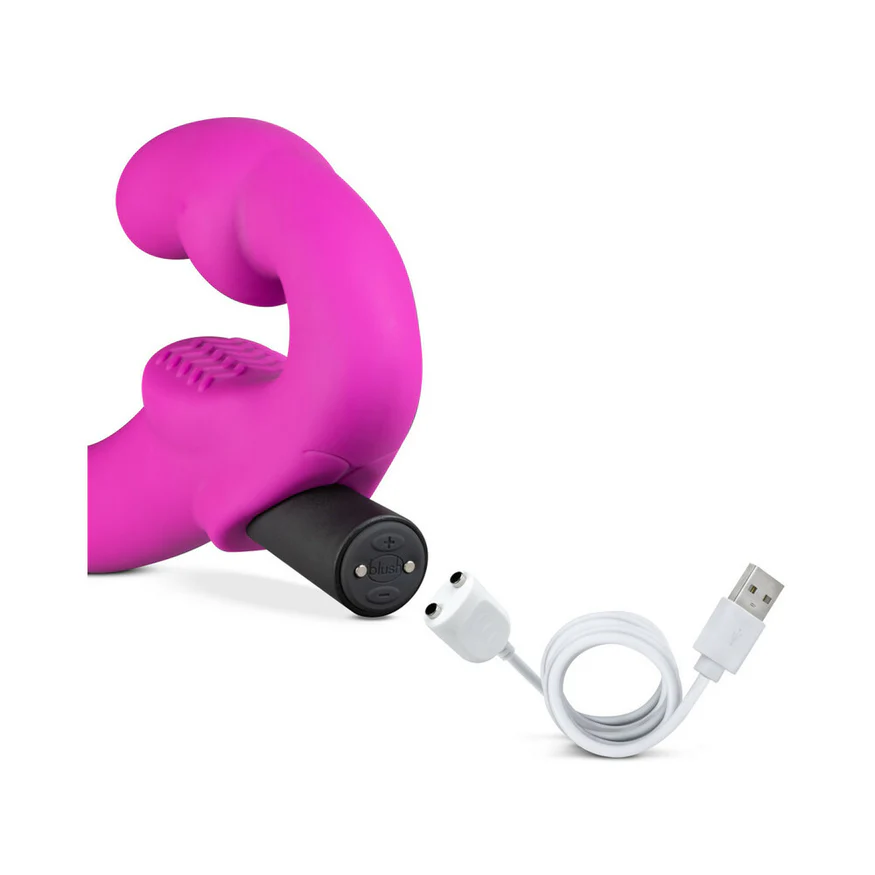Estella 9.5 inch Vibrating Strapless Strap-On Dildo