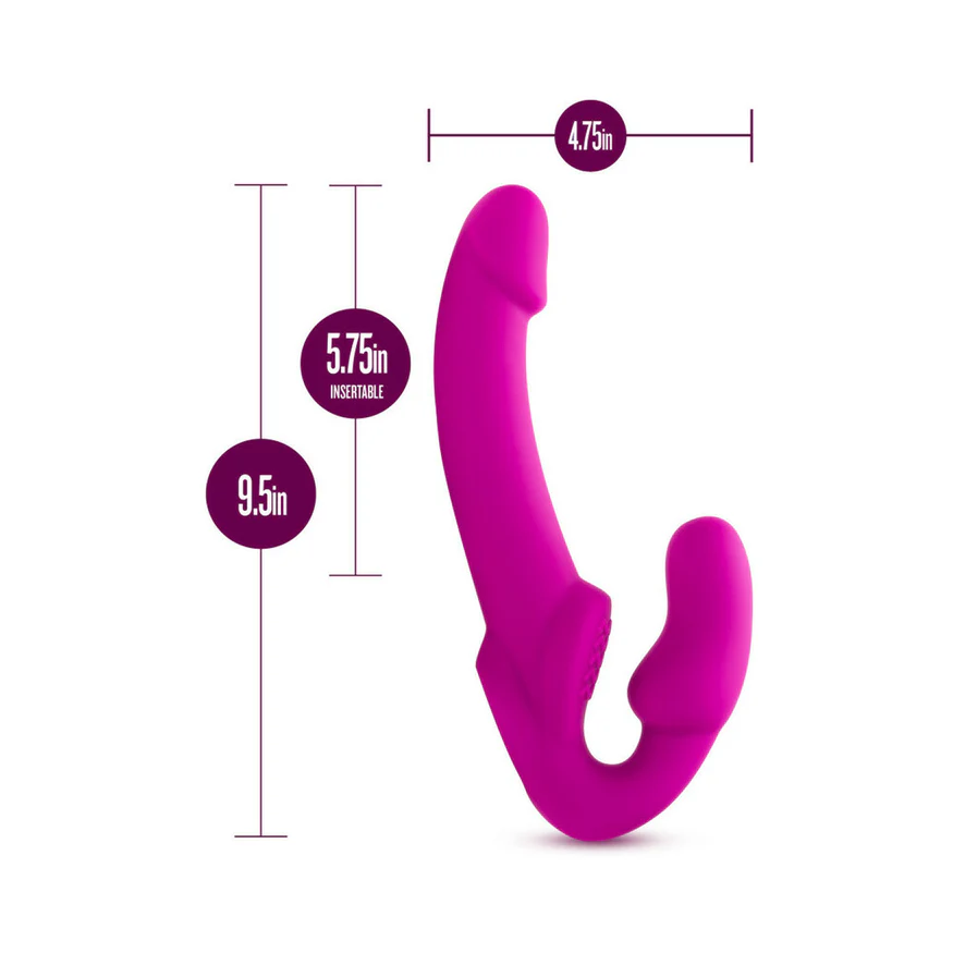 Estella 9.5 inch Vibrating Strapless Strap-On Dildo