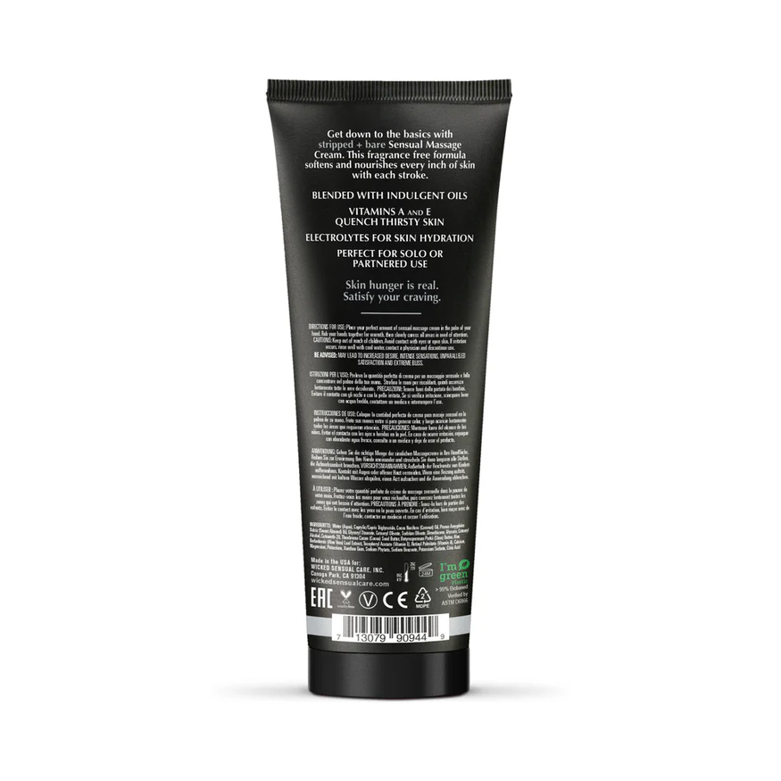 Wicked Sensual Massage Cream - Stripped Bare Unscented