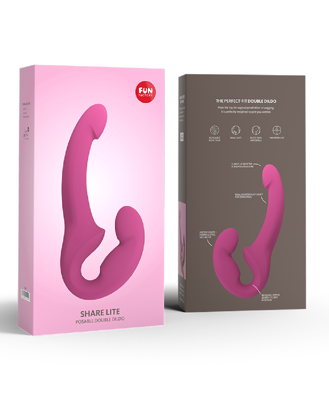 Fun Factory Share Lite Silicone Double Dildo - Blackberry