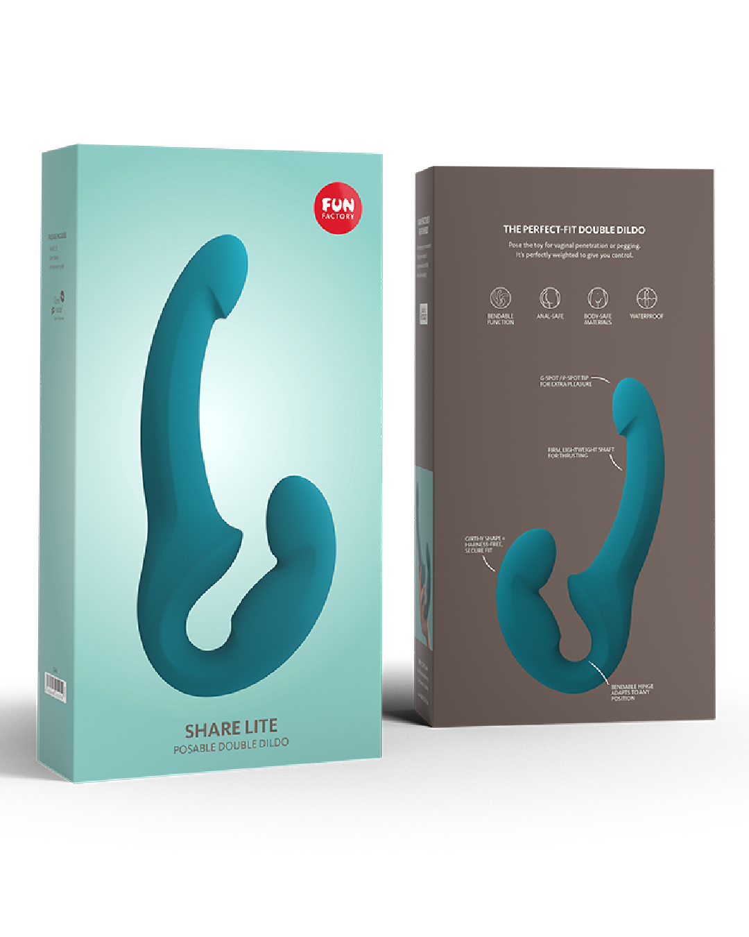 Fun Factory Share Lite Silicone Double Dildo - Deep Sea Blue