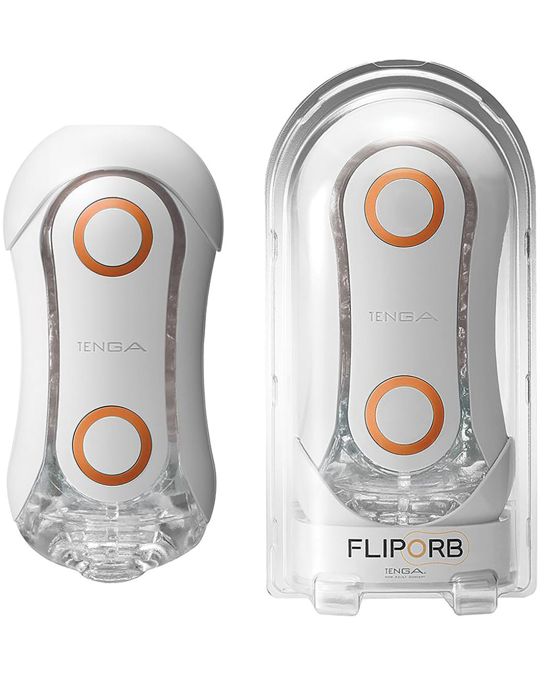 Tenga Flip Orb Penis Masturbator - Orange Crash product and packaging