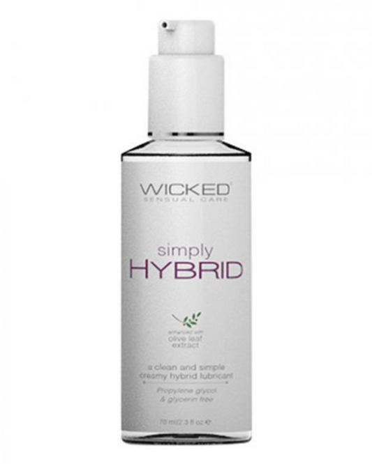 Wicked Simply Hybrid Lubricant 2.3 fl oz bottle close up
