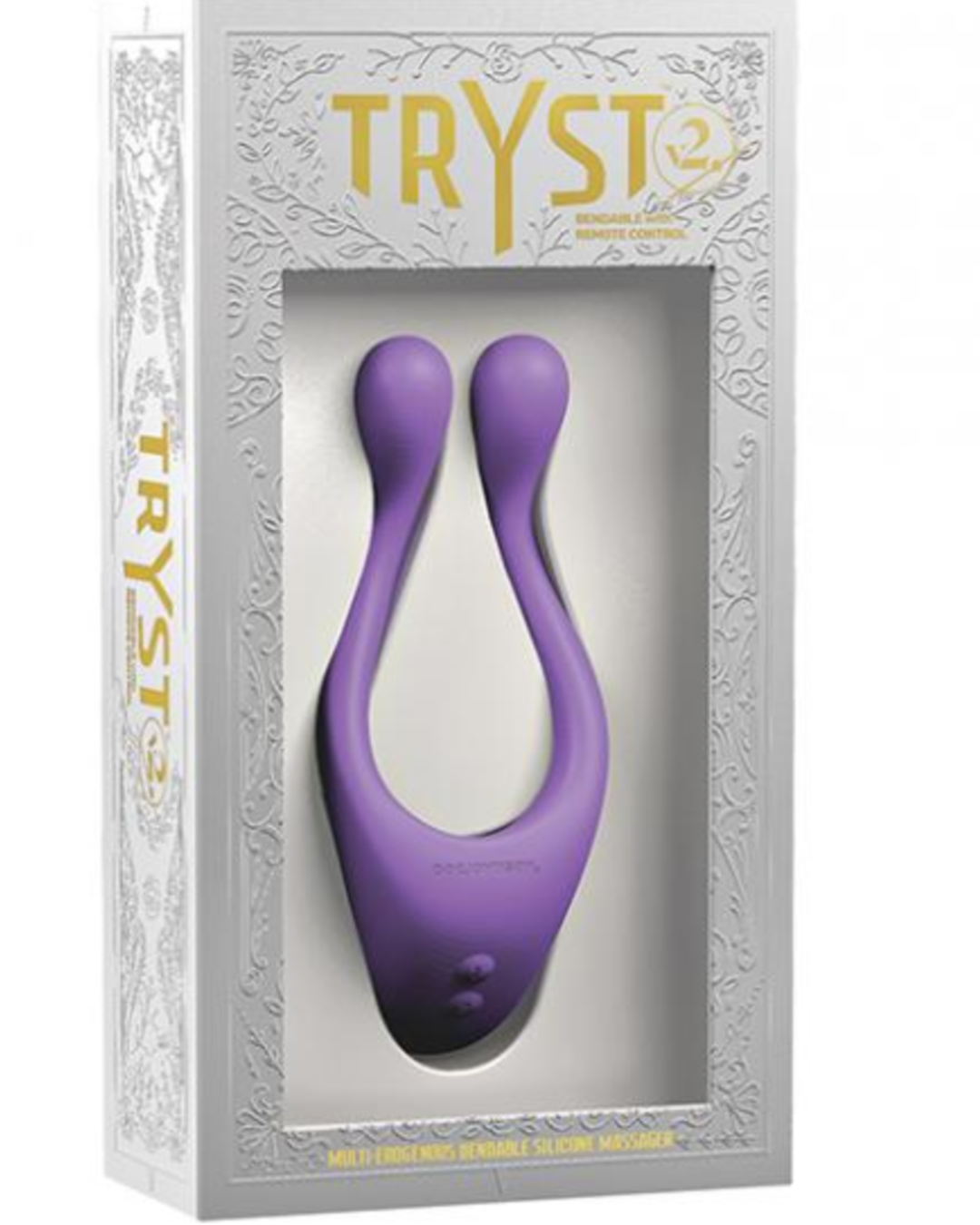 Tryst V2 Bendable Multi Purpose Vibrator with Remote - Purple in the box