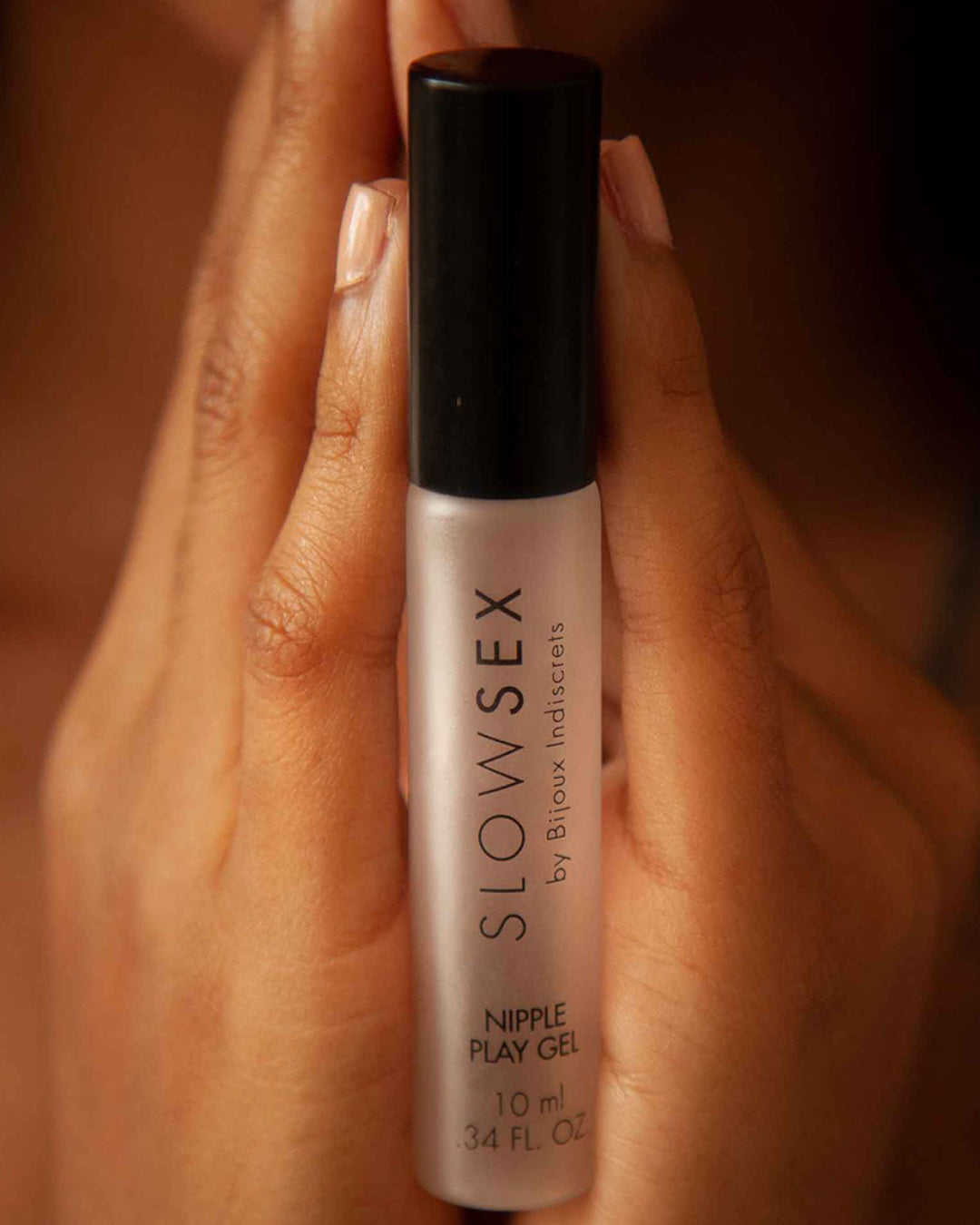 Bijoux Indiscrets Slow Sex Nipple Play Gel in mode's hands