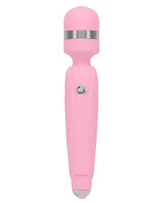 Pillow Talk Cheeky Body Wand Massager by BMS Products - Pink against a white background