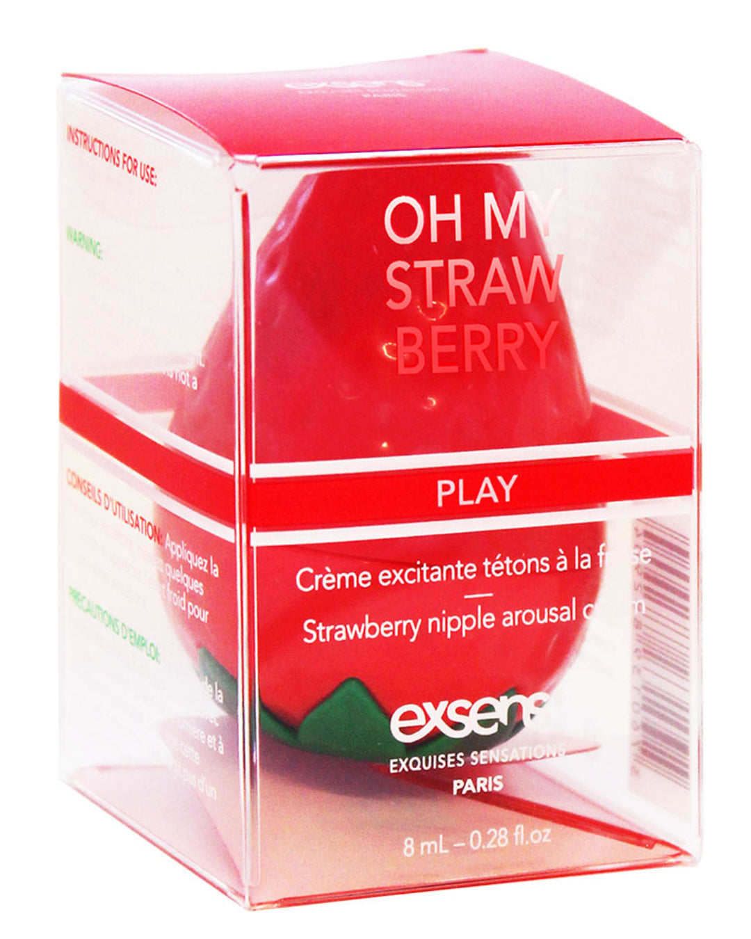 Exsens Oh My Strawberry Flavored Nipple Arousal Cream - 8ml in the package