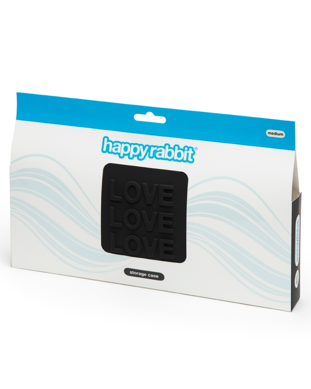 Happy Rabbit LOVE Medium Silicone Zipper Storage Case - Black box