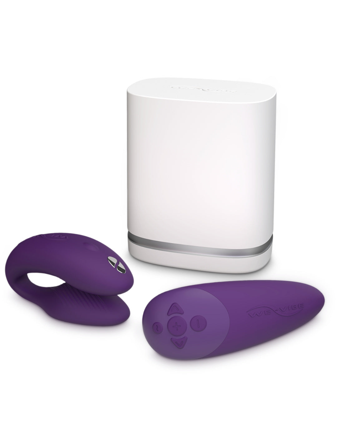 We-Vibe Chorus Remote & App Controlled Couples' Vibrator - Purple with charger and remote