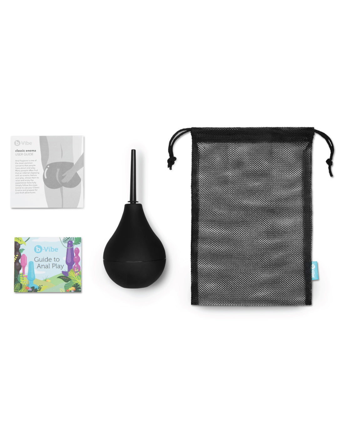 B-Vibe Classic Enema pouch guides douche and pouch