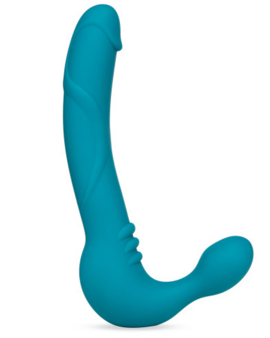 Temptasia Luna Vibrating Strapless Strap-On Dildo shown with the bullet removed