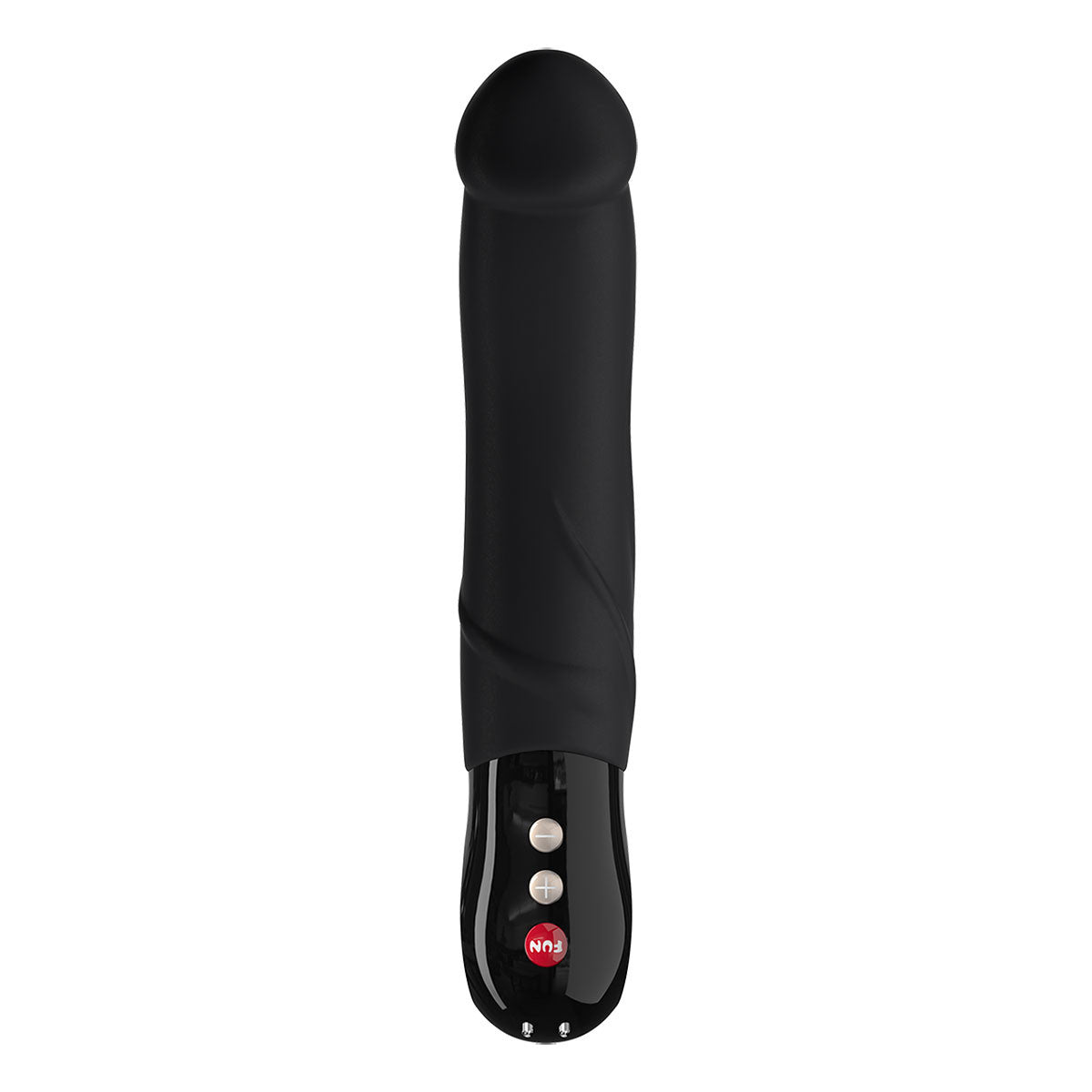 Fun Factory Big Boss G5 Silicone Waterproof Vibrator - Black Line front view of the button panel against a white background