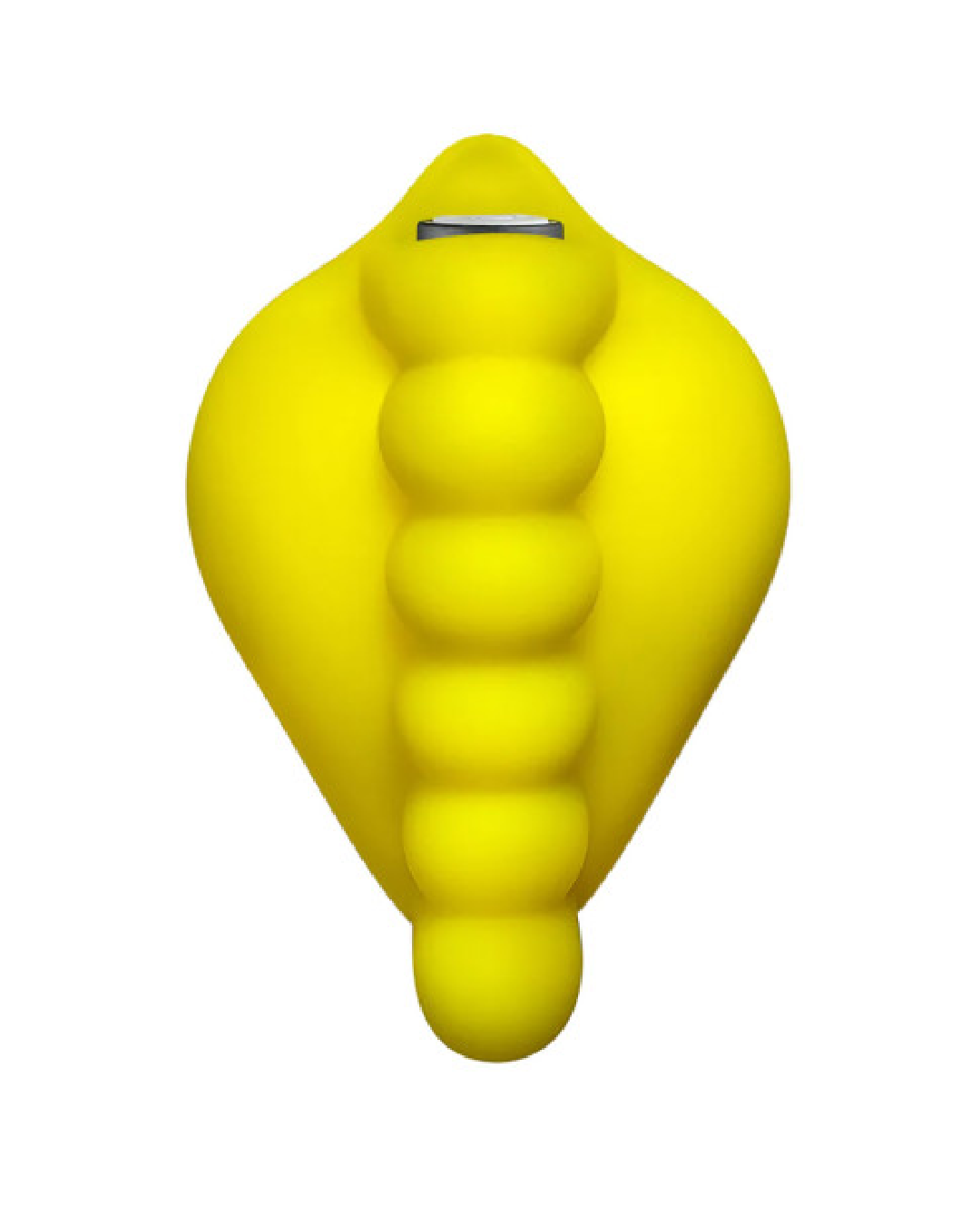 Honeybunch Textured Dildo Base with Vibrator Pocket for Harness Play - Yellow