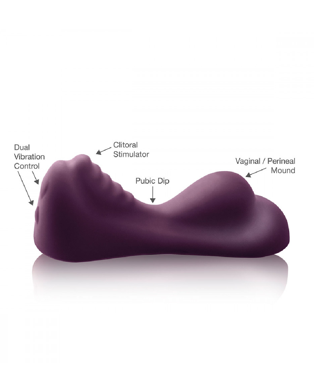 Ruby Glow Ride On External Hands-Free Vibrator with features listed