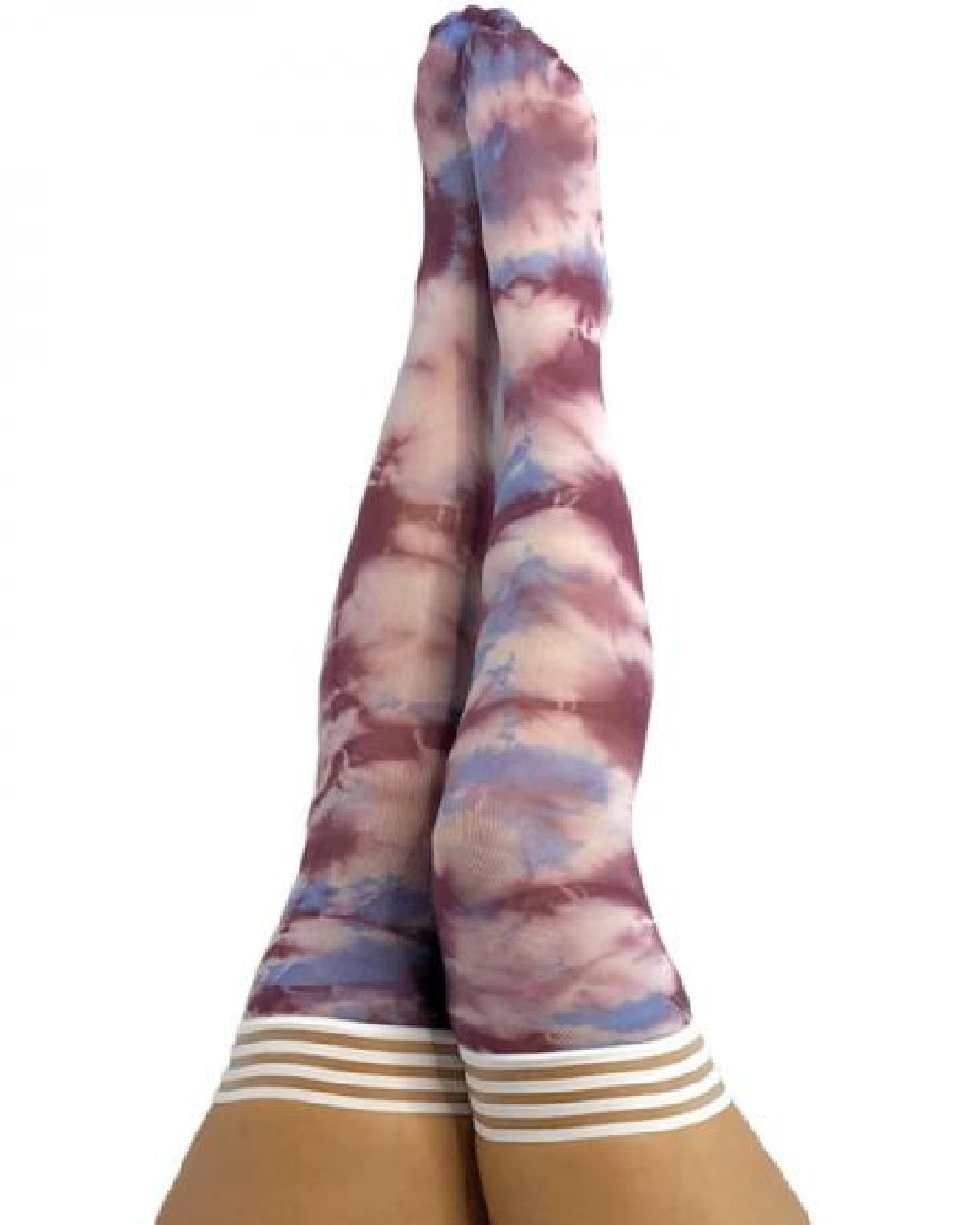 Kix'ies Madisen Blue and Purple Tie-dye Thigh Highs (sizes A-D)