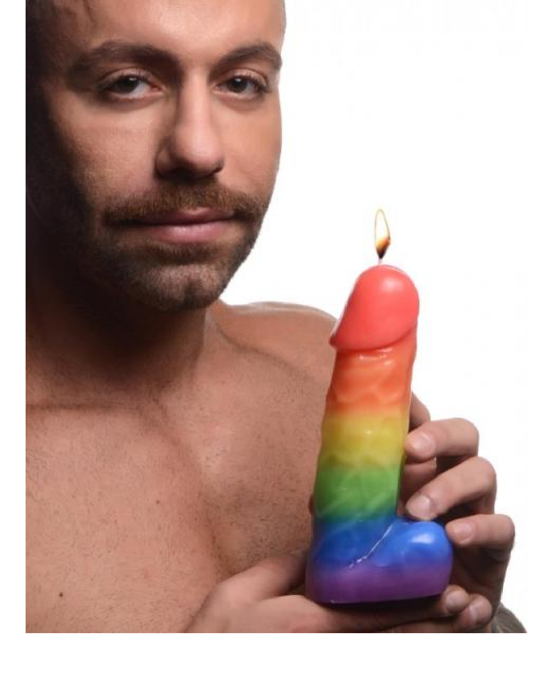 Pride Pecker Rainbow Drip Candle