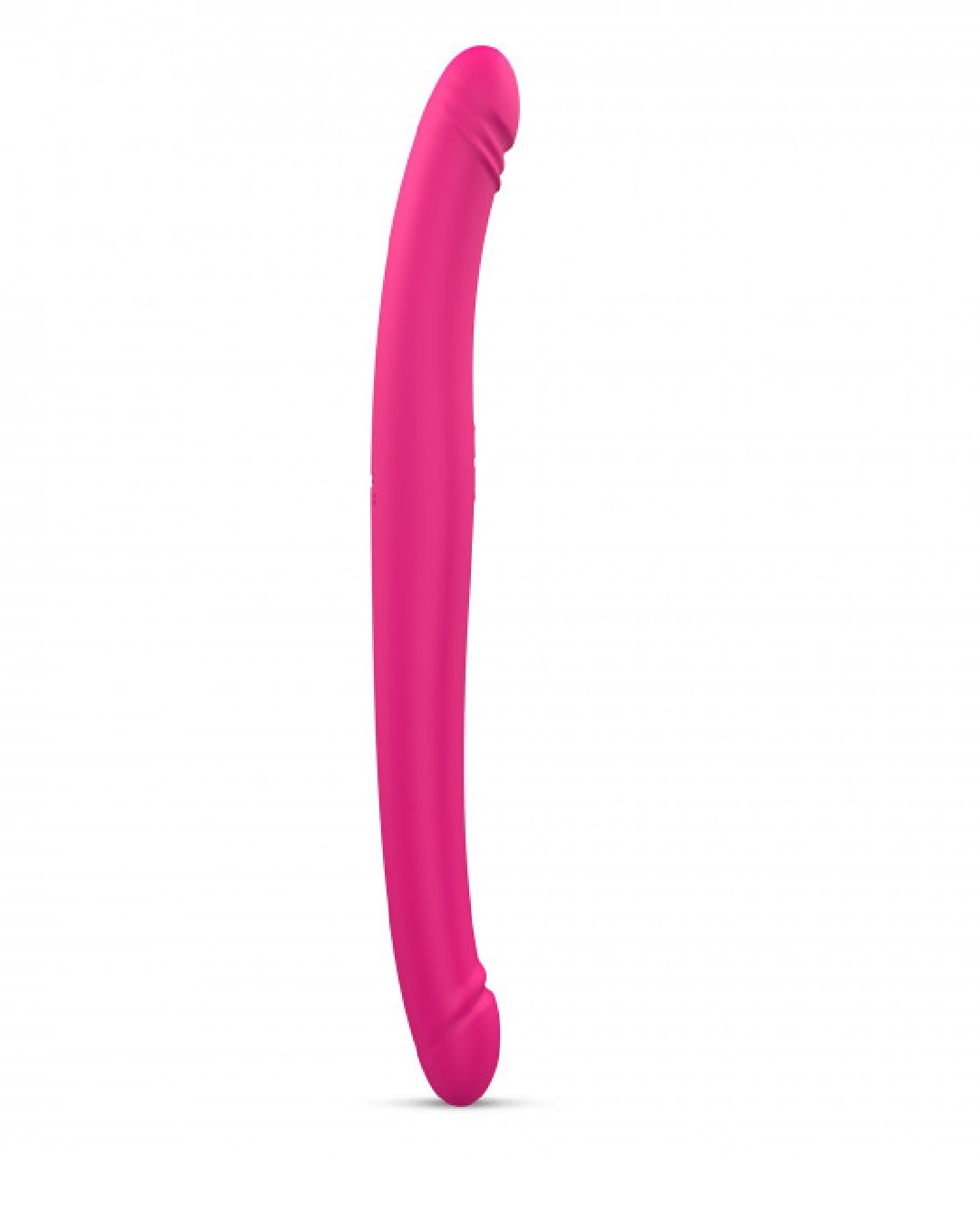 Orgasmic Double Duo 16.5 Inch Vibrating, Thrusting Pink Dildo side view