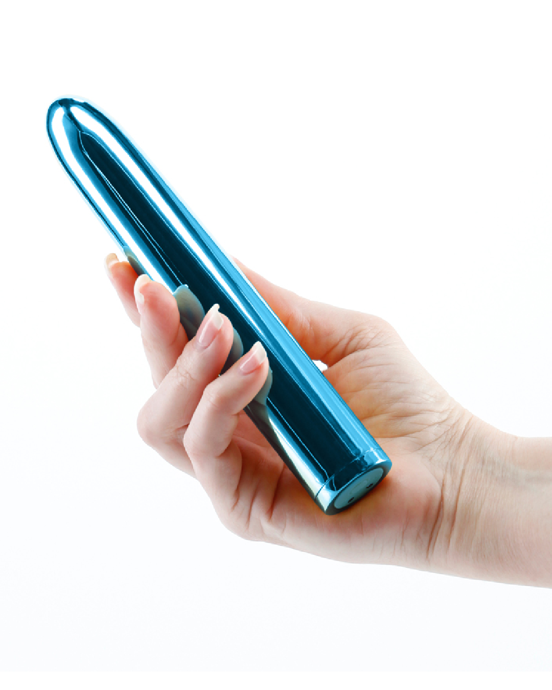 Chroma Insertable Beginner Bullet Vibrator - Teal in hand