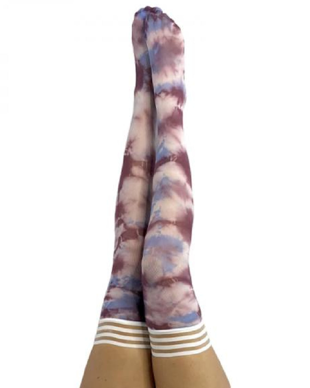 Kix'ies Madisen Blue and Purple Tie-dye Thigh Highs (sizes A-D)