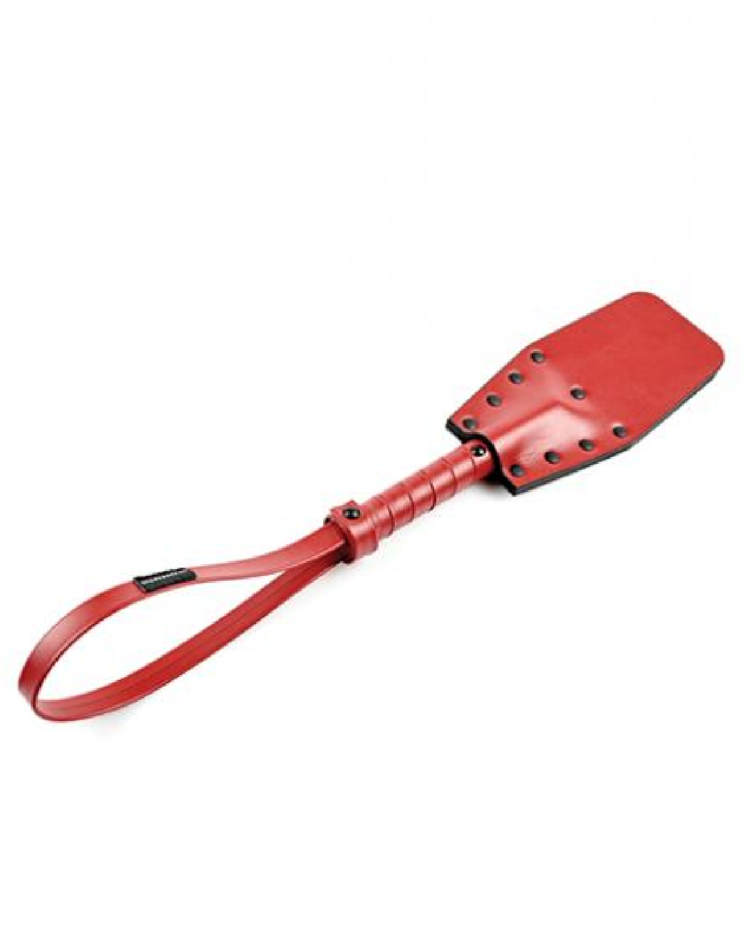 Saffron Studded Spanker Paddle by Sportsheets on diagonal on white background
