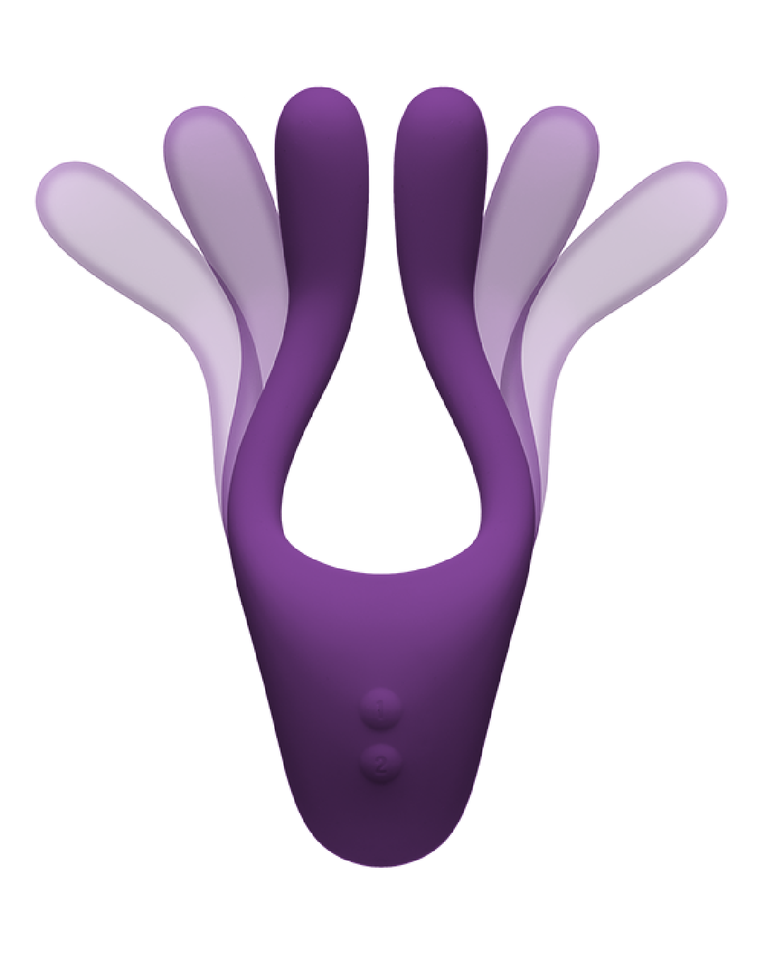 Tryst V2 Bendable Multi Purpose Vibrator with Remote - Purple shown with the arms in various positions to show its flexibility