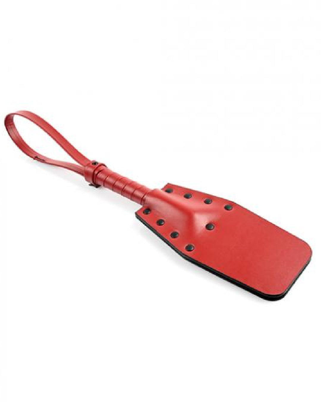 Saffron Studded Spanker Paddle by Sportsheets side angle on white background