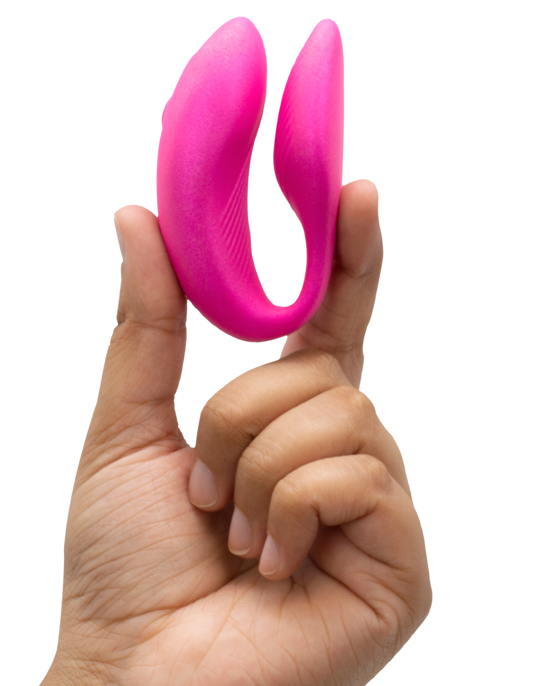 We-Vibe Chorus Remote & App Controlled Couples' Vibrator - Blue held in a hand