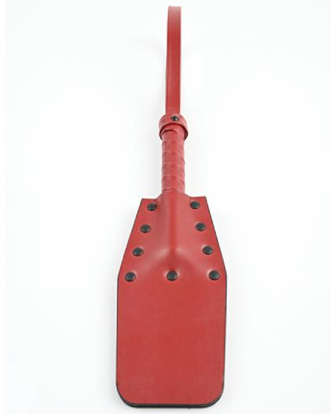 Saffron Studded Spanker Paddle by Sportsheets upright on white background