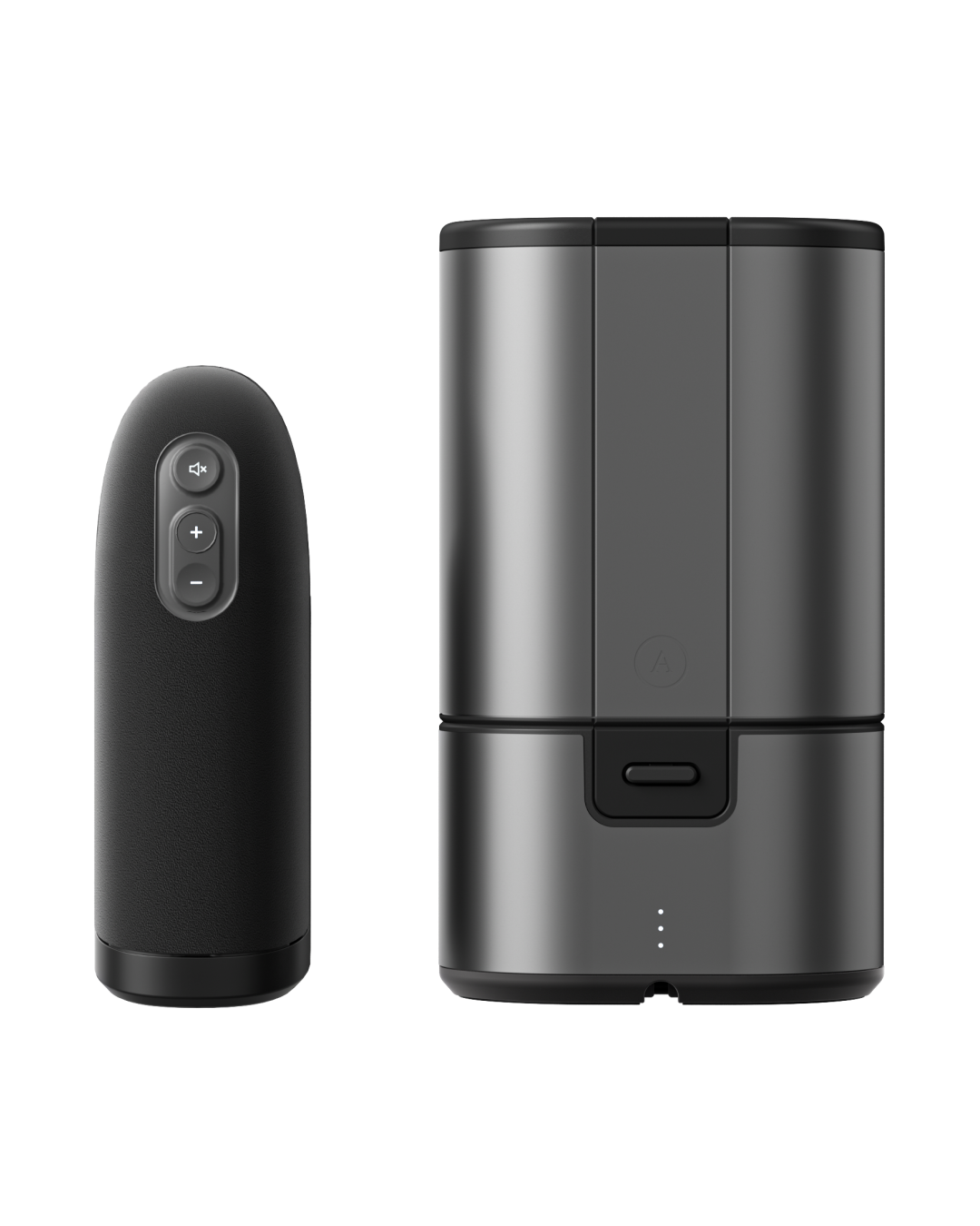 Arcwave Ion Pleasure Air Penis Masturbator next to the charging case