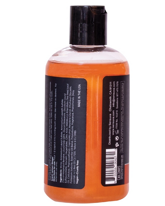 Big Flirt Pheromone Infused Bubble Bath 8 oz - Lust in Paradise back of bottle