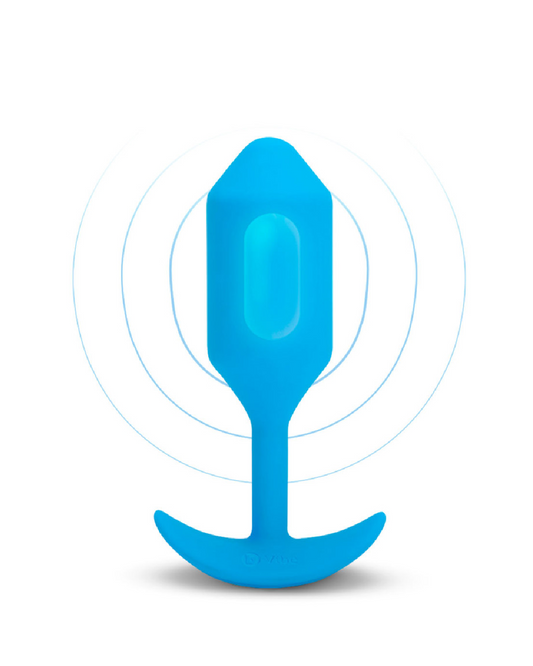 B-Vibe Vibrating Snug Plug 3 (Large) - Blue showing the vibrations