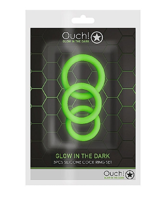 Glow In The Dark 3-piece Cock Ring Set