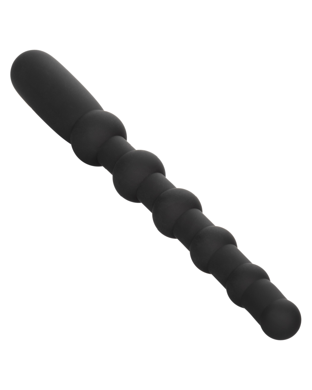 Rechargeable X-10 Powerful Black Silicone Vibrating Anal Beads facing down